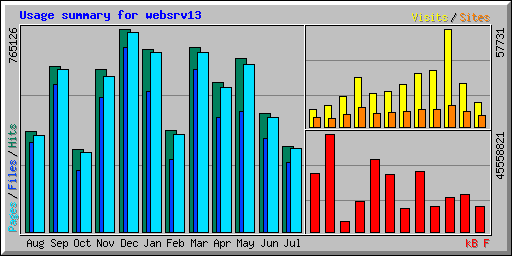 Usage summary for websrv13